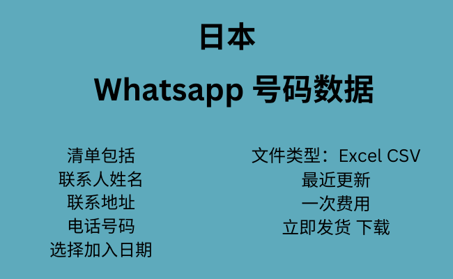 日本 WhatsApp 数据​